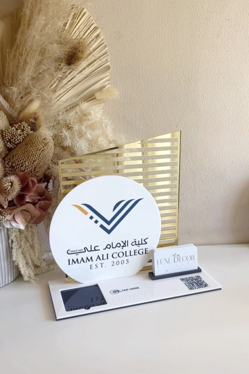 4 in 1 Modern Logo, QR, Cards and Square Dock Sign - Luxe Decor by Lisa
