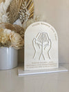 Arched Memorial Sign - Prayer Hands - Luxe Decor by Lisa