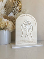 Arched Memorial Sign - Prayer Hands - Luxe Decor by Lisa