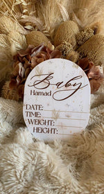 Birth Announcement Floral Oval Sign - Luxe Decor by Lisa