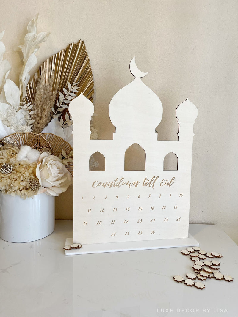 Countdown Till Eid Mosque Design Freestanding - Luxe Decor by Lisa