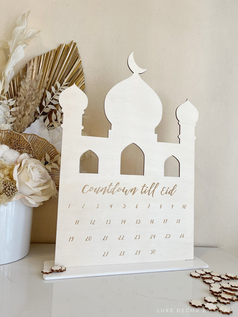 Countdown Till Eid Mosque Design Freestanding - Luxe Decor by Lisa