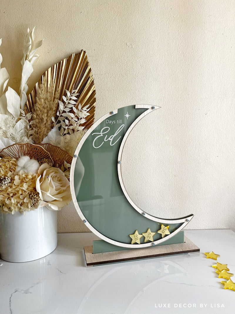 Crescent Ramadan Dropbox Countdown Till Eid Jar Freestanding - Luxe Decor by Lisa