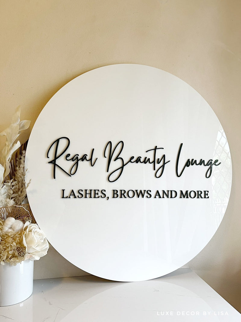 Custom Round Logo Business Signage - Luxe Decor by Lisa