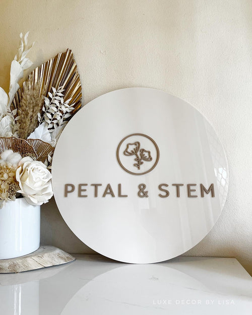Custom Round Logo Business Signage - Luxe Decor by Lisa