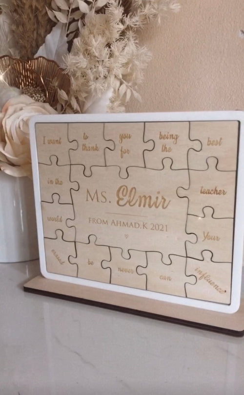 Custom Teachers Puzzle Gift Freestanding - Luxe Decor by Lisa
