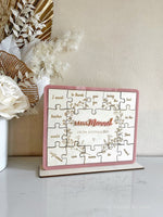 Custom Teachers Puzzle Gift Freestanding Style 2 - Luxe Decor by Lisa