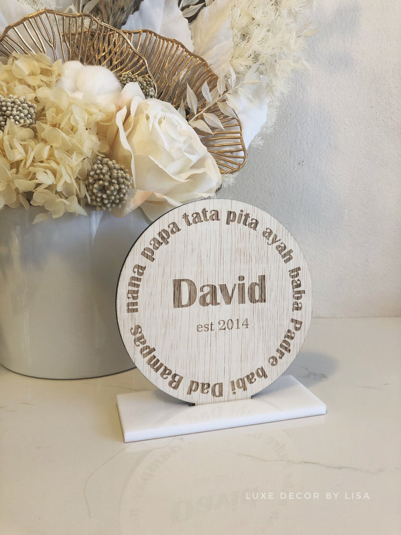 Dad Around The World Freestanding Sign - Luxe Decor by Lisa