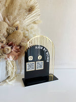 Double Arched Business Name, QRS + Business Cards Sign - Luxe Decor by Lisa