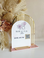 Double Arched Logo, QR + Business Cards Printed Sign - Luxe Decor by Lisa