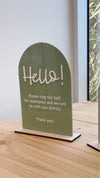 Entryway Hello Message Business Sign Freestanding - Luxe Decor by Lisa