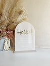 Entryway Hello Message Business Sign Freestanding - Luxe Decor by Lisa