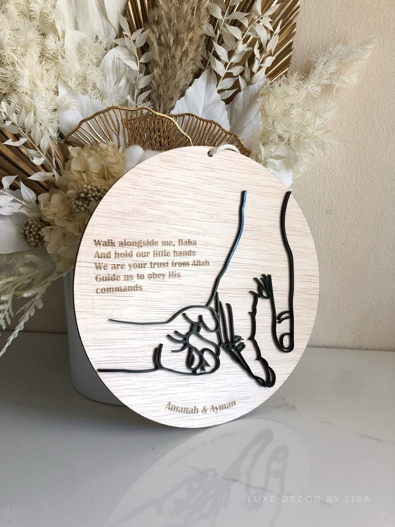 Fathers Day Plaque - 3D Hands Style 2 - Luxe Decor by Lisa