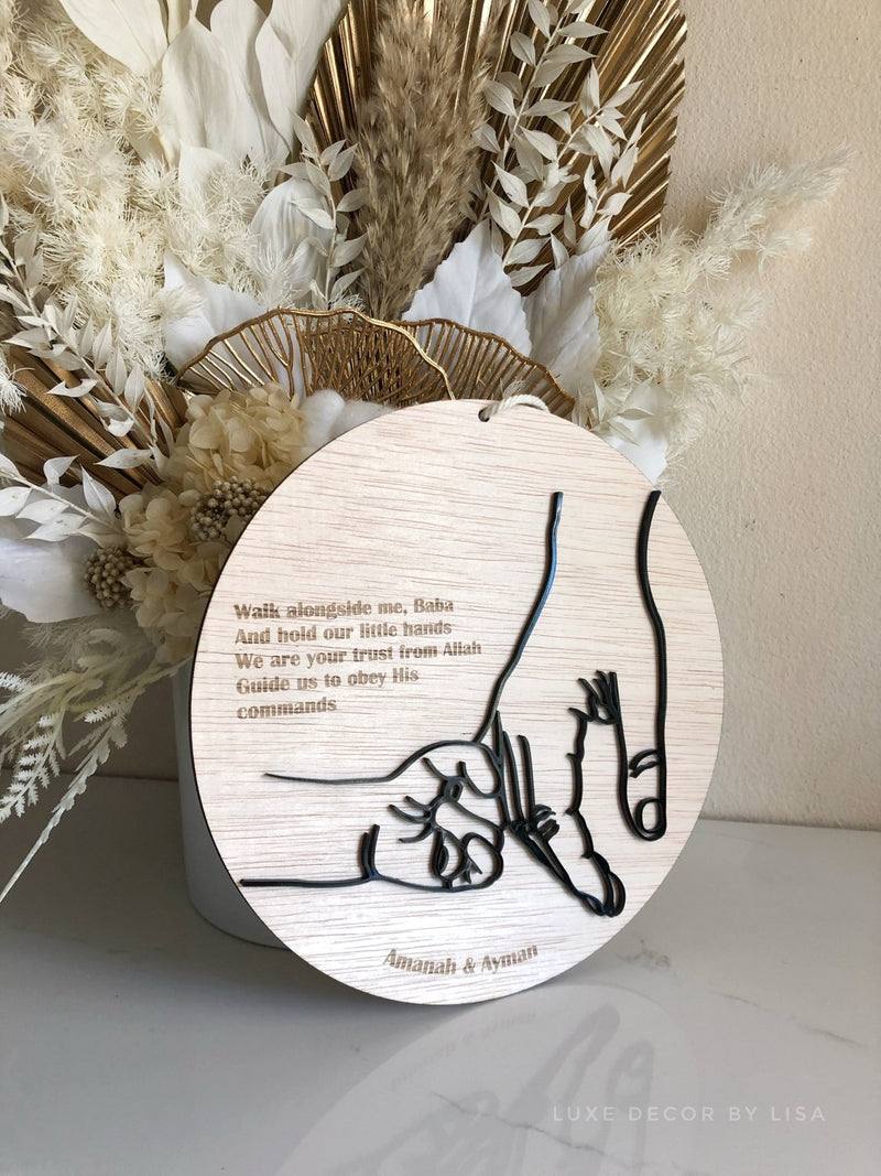 Fathers Day Plaque - 3D Hands Style 2 - Luxe Decor by Lisa