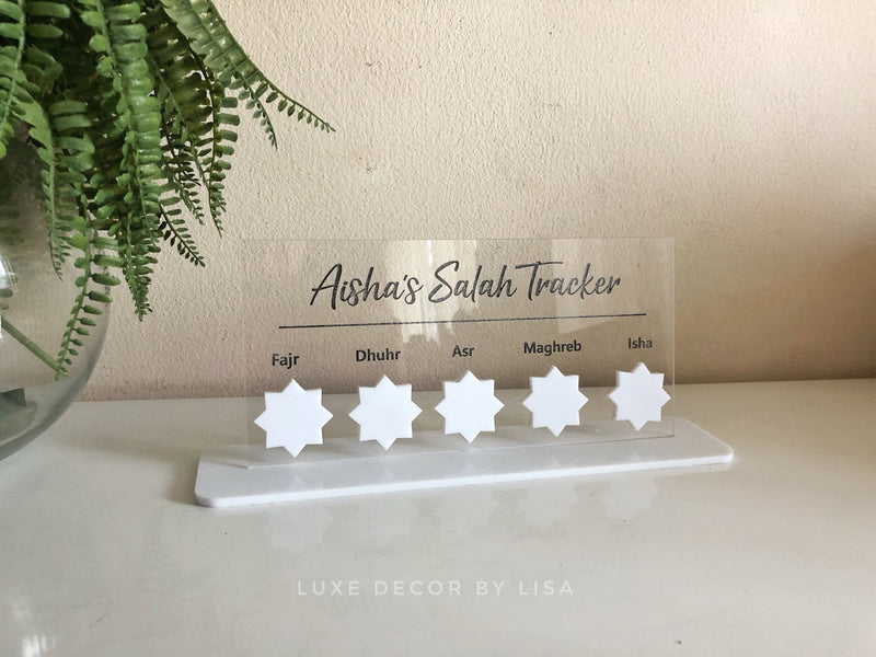 Freestanding Salah Tracker Engraved - Luxe Decor by Lisa