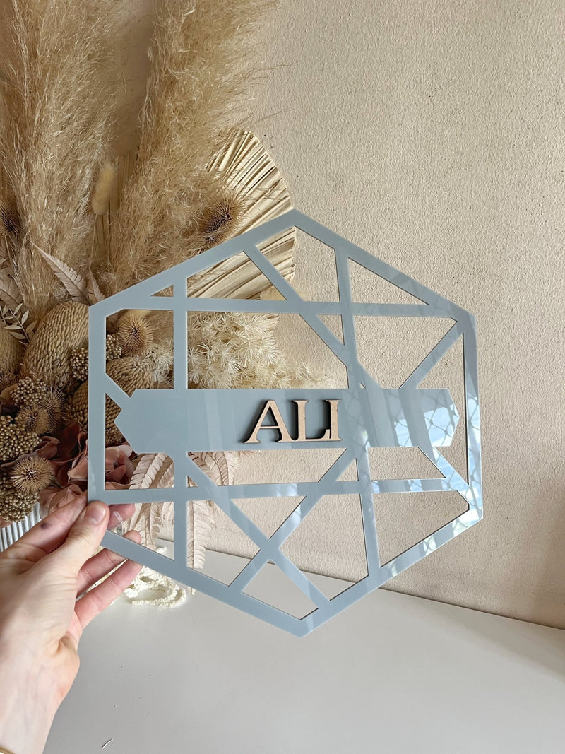 Geo Hexagon with Name - Luxe Decor by Lisa