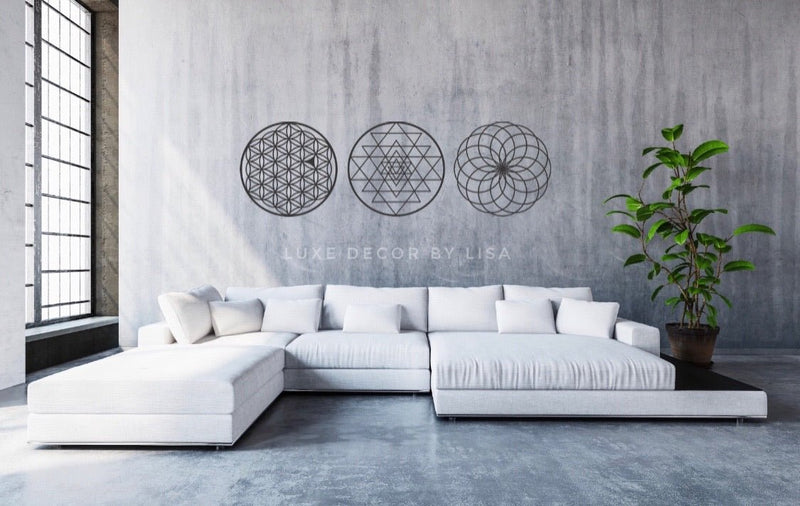 Geometric Wall Art Set of 3 - Luxe Decor by Lisa