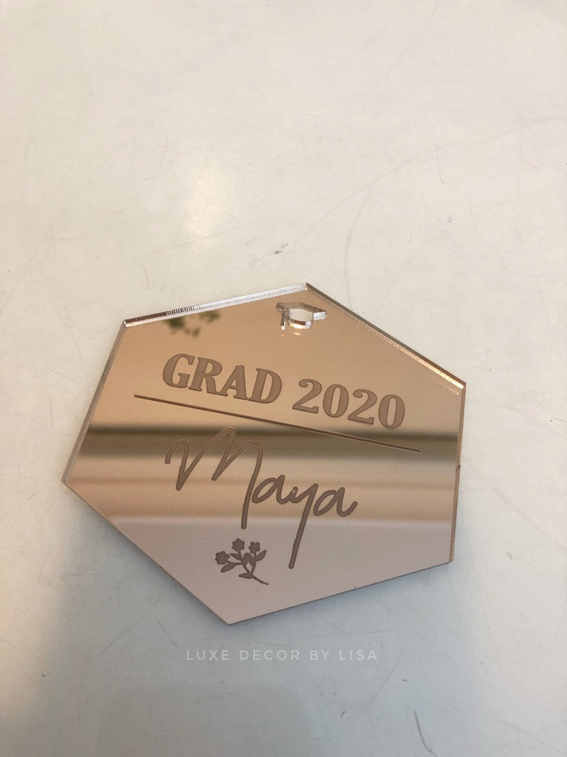 Graduation Hexagon Keyring - Luxe Decor by Lisa