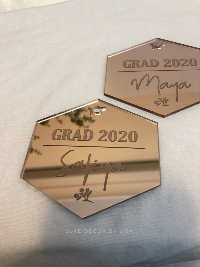 Graduation Hexagon Keyring - Luxe Decor by Lisa