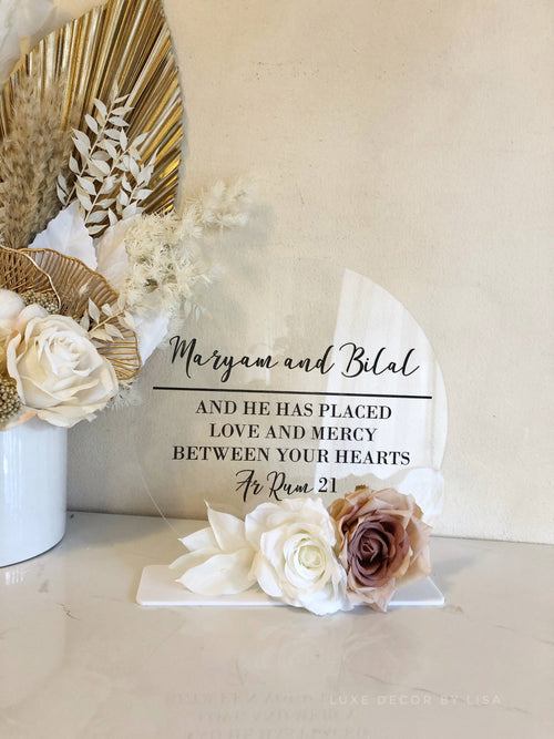 Husband + Wife Clear Freestanding Acrylic Circle Style 2 - Luxe Decor by Lisa