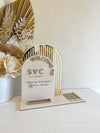 3 in 1 Double Arched Welcome To, Square + Logo + Username + Card Holder Business Sign