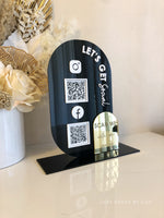 The Oval Modern QR Freestanding Sign