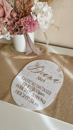 Birth Announcement Floral Oval Sign with Details