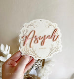 Birth Announcement Floral Disc Style 1