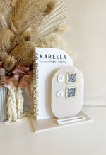 Modern 2 QR Sign Style 2 + Card Holder and Logo (scan to follow us)