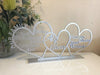 Triple Personalised Hearts Freestanding