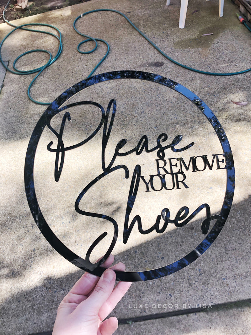 Shoes Off - Round Sign