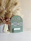 Wall Logo, 2 QR’s and Card Holder Arch