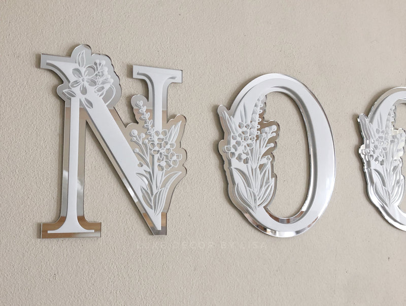Initial Kids Floral 3D Letters - Acrylic + Acrylic