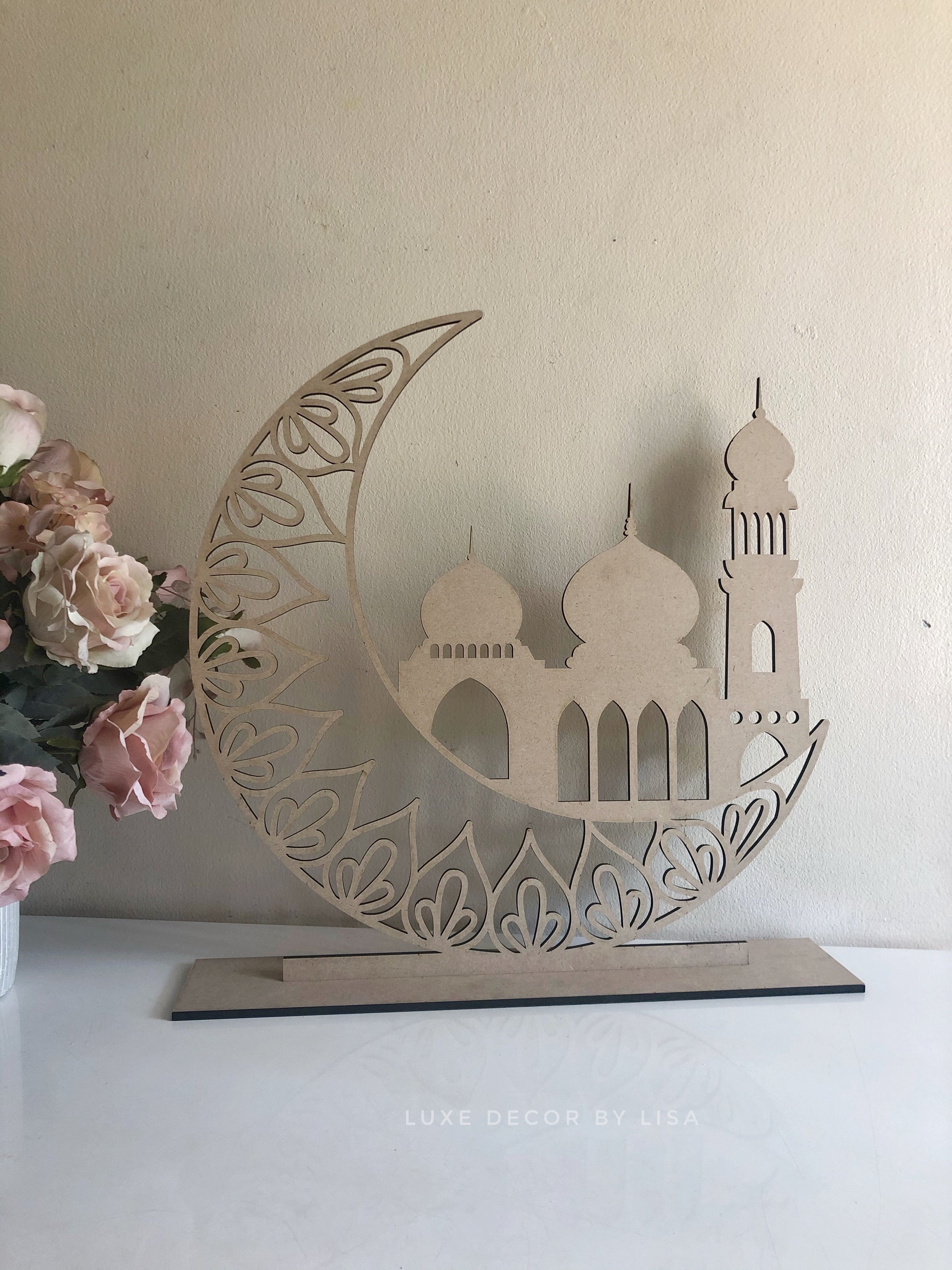 Crescent Ramadan Flower Moon Decorative piece Ramadan Decoration