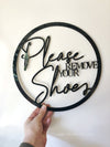 Shoes Off - Round Sign