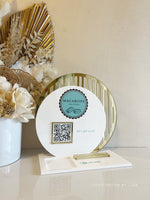 4 in 1 Double Circled Logo, QR, Cards and Square Dock Sign