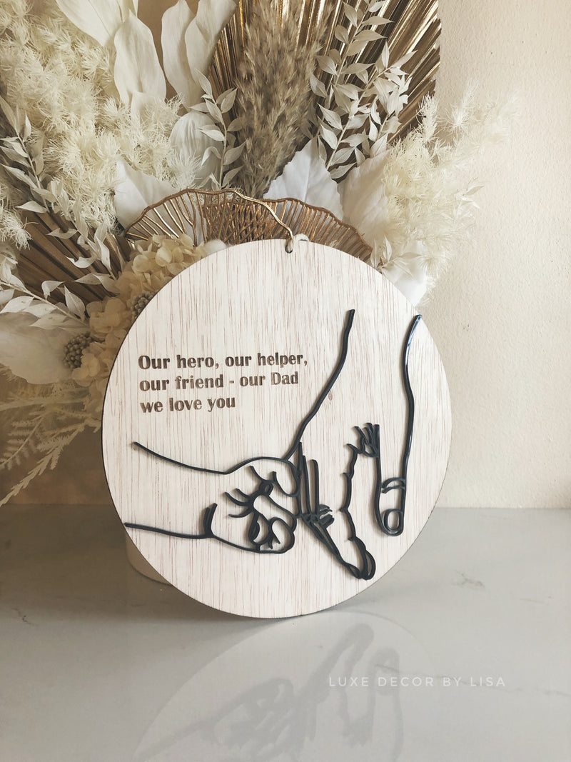 Fathers Day Plaque - 3D Hands Style 1