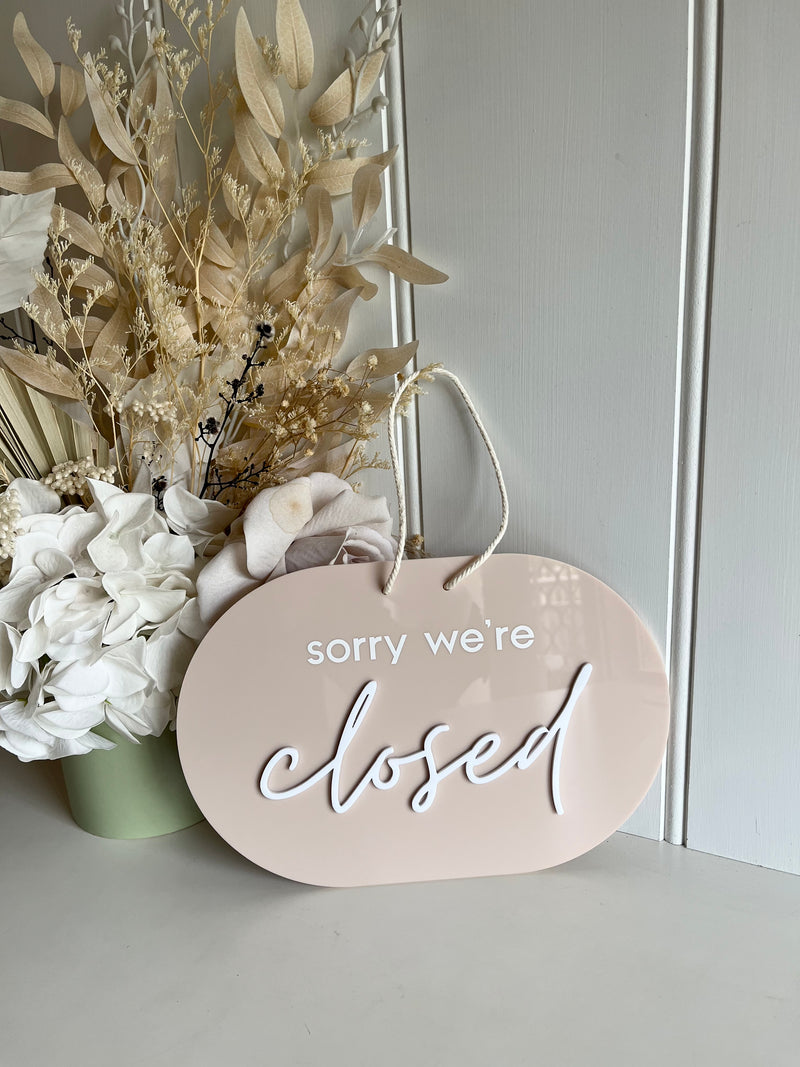 Oval Open/Closed Sign - Double Sided 2