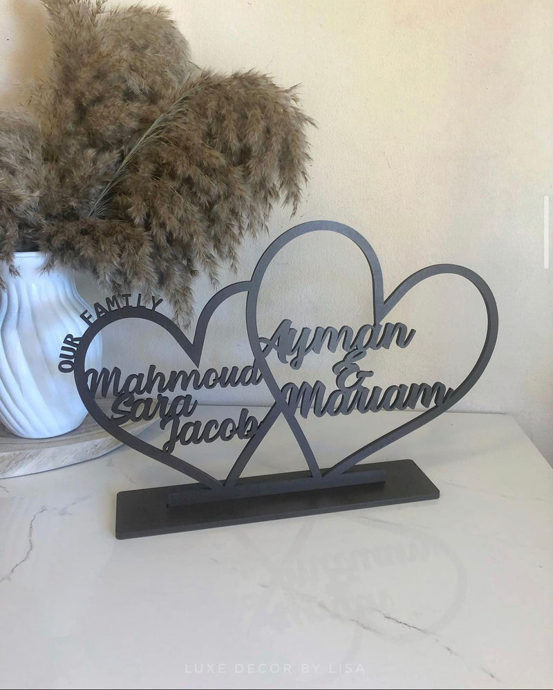 Family Double Hearts Freestanding