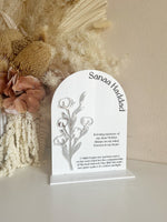 Arched Floral Memorial Printed Sign