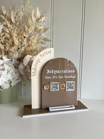 Semi + Arched Social Sign + Card Holder