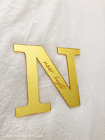 Acrylic Initial with Engraved Name