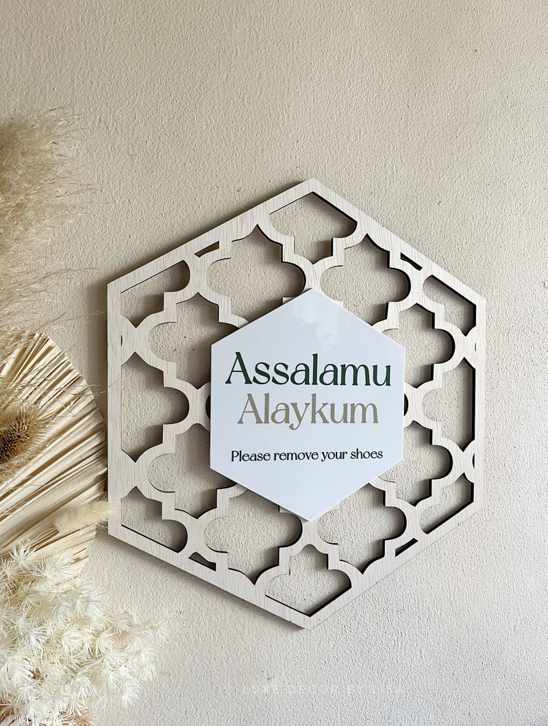 Assalamu Alaykum Hexagon Sign Style 1