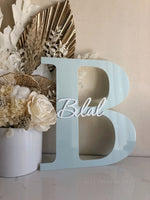 Acrylic Initial With Cursive Name - Wall Hanging