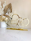Family Double Hearts Acrylic Freestanding - Large