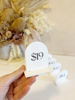 Mini Arch Pricing Signs Acrylic Market/Pop Up Stall Business Signs - Luxe Decor by Lisa