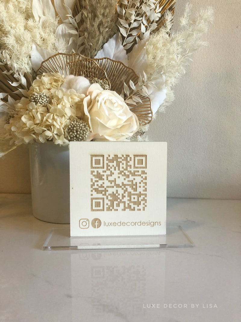 Mini Freestanding QR Code Sign - Luxe Decor by Lisa