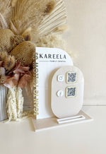 Modern 2 QR Sign Style 2 + Card Holder and Logo (scan to follow us) - Luxe Decor by Lisa
