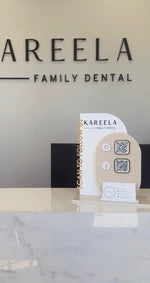 Modern 2 QR Sign Style 2 + Card Holder and Logo (scan to follow us) - Luxe Decor by Lisa