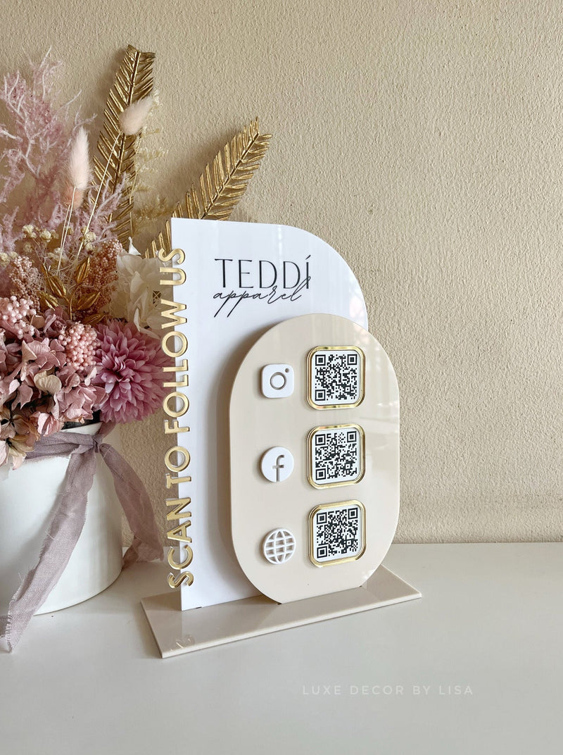 Modern 3 QR Sign Style 2 - Luxe Decor by Lisa